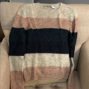 Pam & Gela Multicolor Striped Crew Neck Sweater